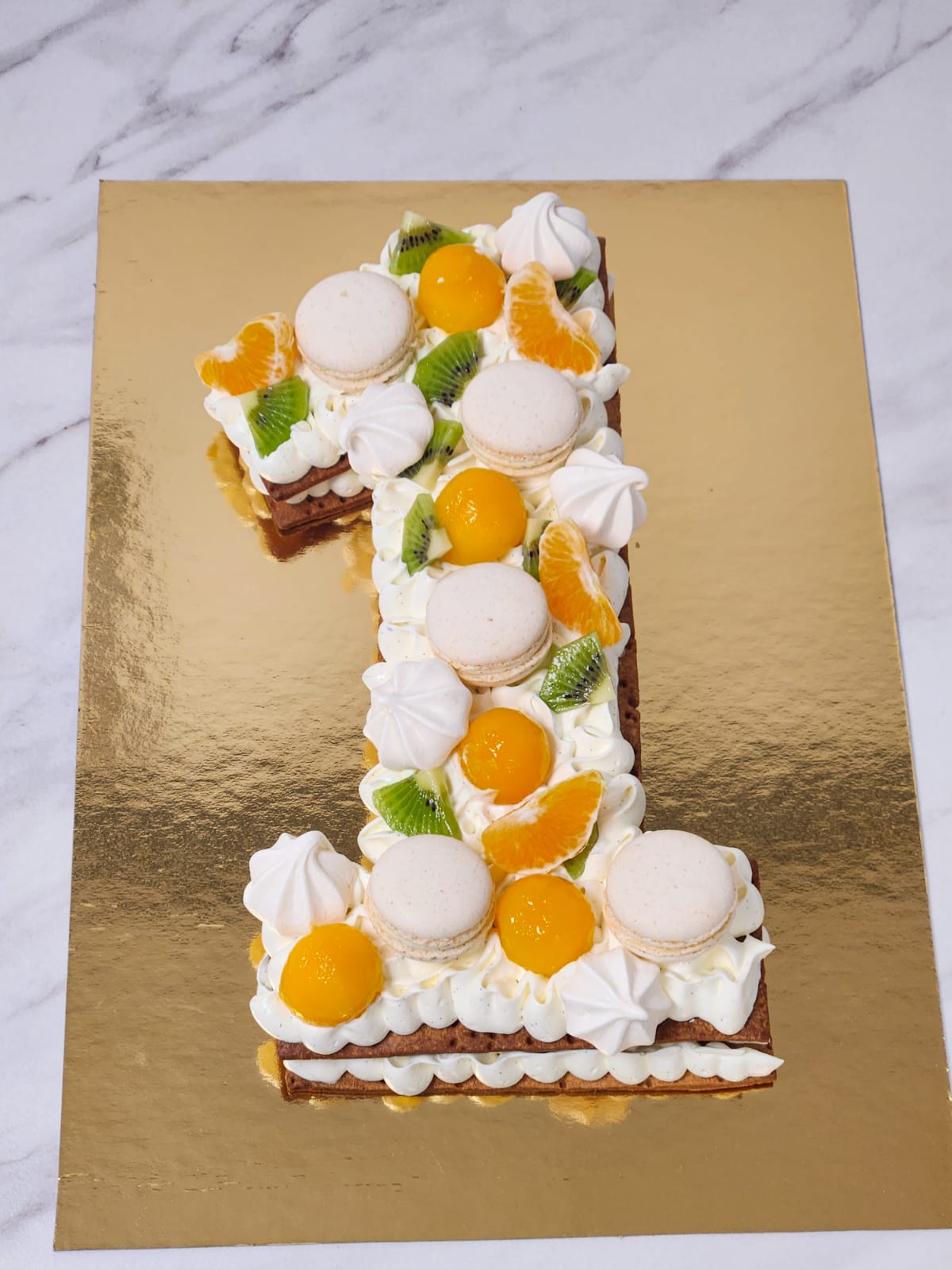 Number cake 1 an aux fruits